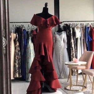 Gown Burgundy Dress